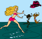 Dibujo Barbie de regreso a la playa pintado por sirenas