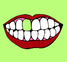 Dibujo Boca y dientes pintado por ASLY