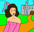 Dibujo Princesa y castillo pintado por Miquiela