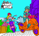 Dibujo Barbie y su amiga en moto pintado por lusiana