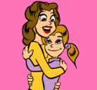 Dibujo Madre e hija abrazadas pintado por MAMI
