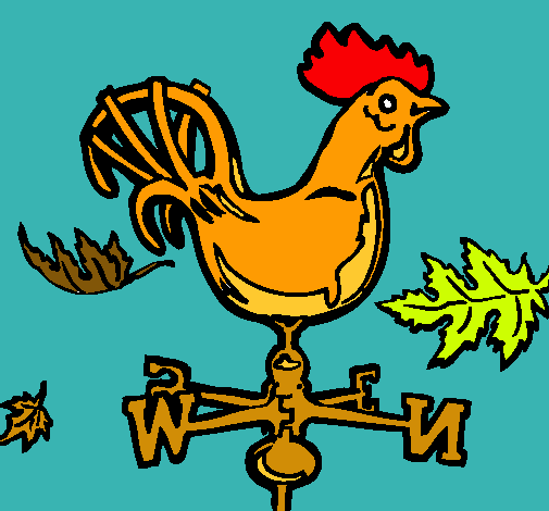 Dibujo Veletas y gallo pintado por macasan