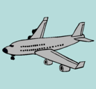 Dibujo Avión de pasajeros pintado por Lina
