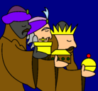 Dibujo Los Reyes Magos 3 pintado por Reye