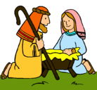 Dibujo Adoran al niño Jesús pintado por gonzzalo