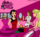 Dibujo Barbie en una tienda de ropa pintado por maria96