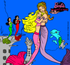 Dibujo Barbie sirena y la reina sirena pintado por VirWinx