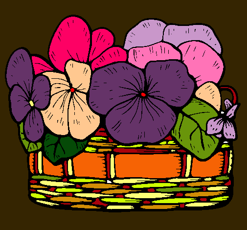 Dibujo Cesta de flores 12 pintado por lavanda