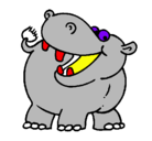 Dibujo Hipopótamo pintado por janin