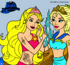 Dibujo Barbie se despiede de la reina sirena pintado por henargp