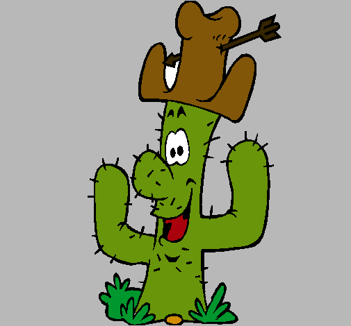Dibujo Cactus con sombrero pintado por andrus100