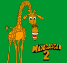 Dibujo Madagascar 2 Melman pintado por mertxe