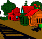 Dibujo Estación de tren pintado por Feliciano