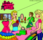 Dibujo Barbie en una tienda de ropa pintado por julieta