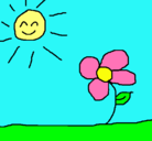 Dibujo Sol y flor 2 pintado por ujmbj