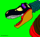 Dibujo Esqueleto tiranosaurio rex pintado por huesos