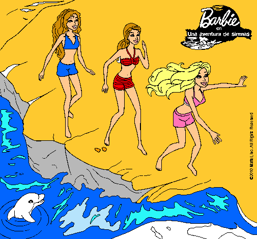 Barbie y sus amigas en la playa