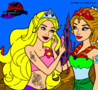 Dibujo Barbie se despiede de la reina sirena pintado por lauracosta