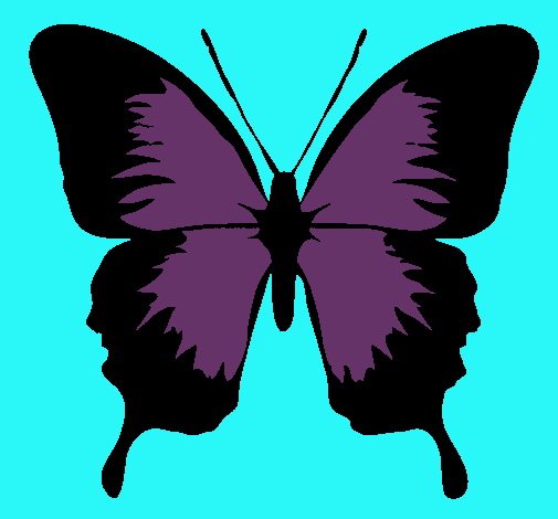 Dibujo Mariposa con alas negras pintado por thalia