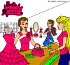 Dibujo Barbie en una tienda de ropa pintado por GI89A