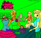 Dibujo Barbie en una tienda de ropa pintado por ROSSANA