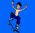 Dibujo Skater pintado por godix