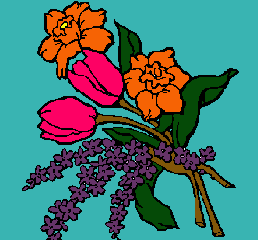 Dibujo Ramo de flores pintado por macasan