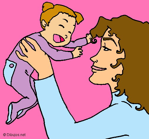 Dibujo Madre con su bebe pintado por aome19