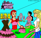Dibujo Barbie en una tienda de ropa pintado por Adamaris