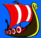 Dibujo Barco vikingo pintado por cronos