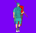 Dibujo Soldado romano pintado por troyy