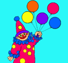 Dibujo Payaso con globos pintado por amalia