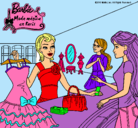 Dibujo Barbie en una tienda de ropa pintado por tabata