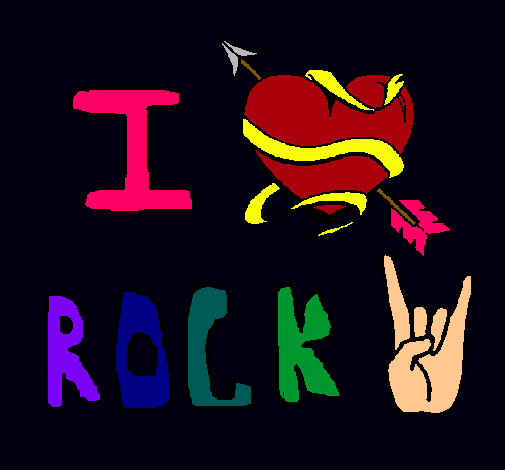 Dibujo I love rock pintado por andrus100