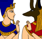 Dibujo Ramsés y Anubis pintado por VanBroc