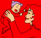 Dibujo Madre con su bebe pintado por rosmeri
