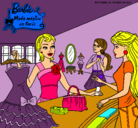 Dibujo Barbie en una tienda de ropa pintado por EMILIE