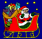 Dibujo Papa Noel en su trineo pintado por gonzzalo