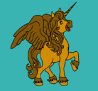 Dibujo Unicornio con alas pintado por reyna