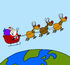 Dibujo Papa Noel repartiendo regalos 3 pintado por pata