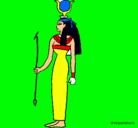 Dibujo Hathor pintado por escalante