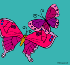 Dibujo Mariposas pintado por primavera