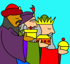 Dibujo Los Reyes Magos 3 pintado por caca