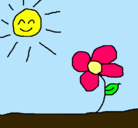 Dibujo Sol y flor 2 pintado por florecita