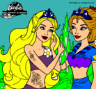 Dibujo Barbie se despiede de la reina sirena pintado por nereamon