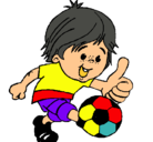 Dibujo Chico jugando a fútbol pintado por futbol