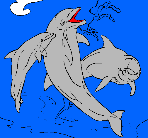Dibujo Delfines jugando pintado por ALE2004