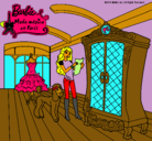 Dibujo Barbie delante del armario pintado por magica 