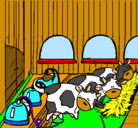 Dibujo Vacas en el establo pintado por yupiiiiiiiiiiii