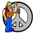 Dibujo Músico hippy pintado por CHUFLI